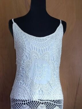 Crochet Lace White Tank Top - Women's Crochet Camisole